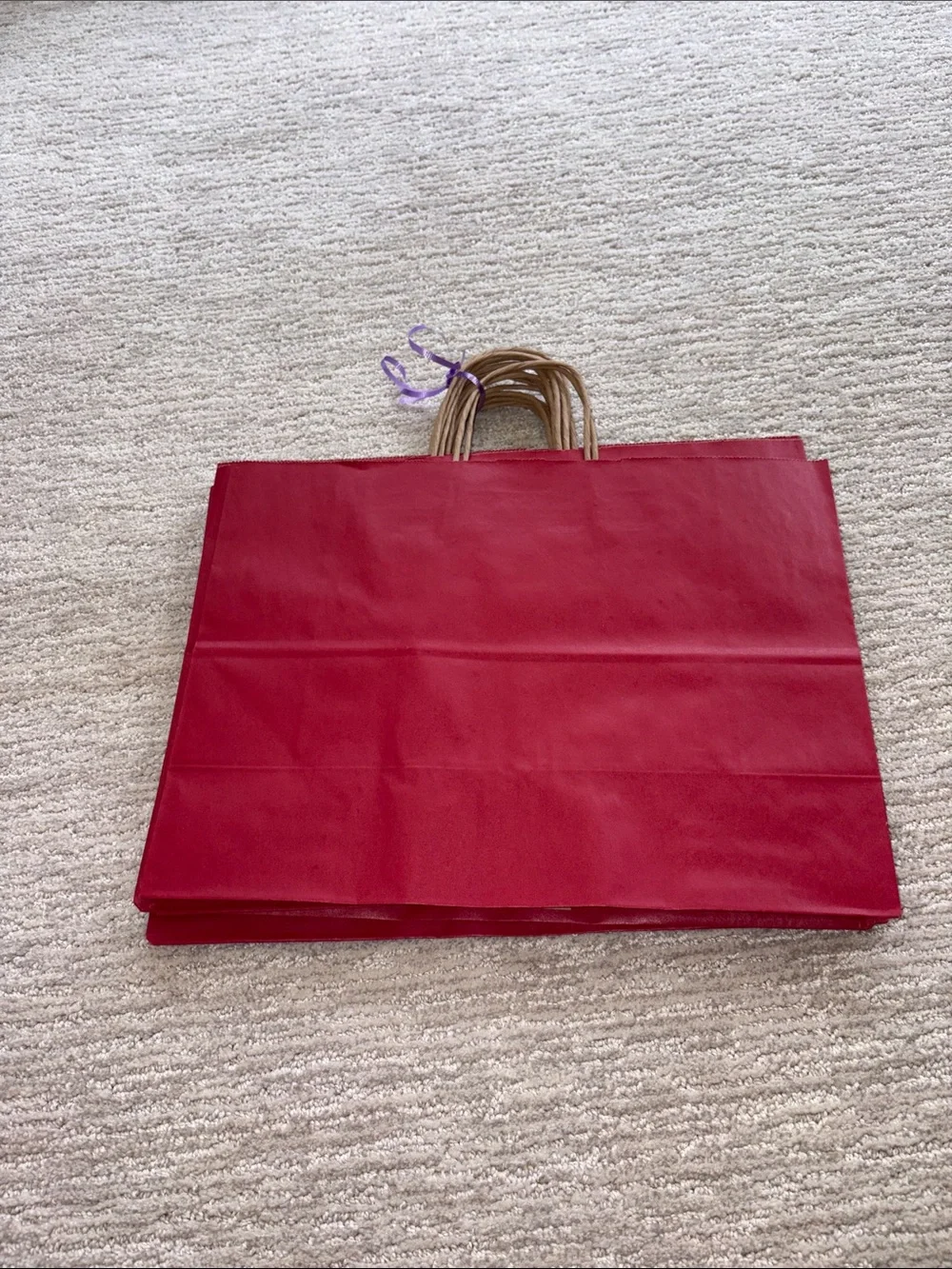10 Red Paper Gift Shopping Tote Bag with Twisted Handles Recycled Paper